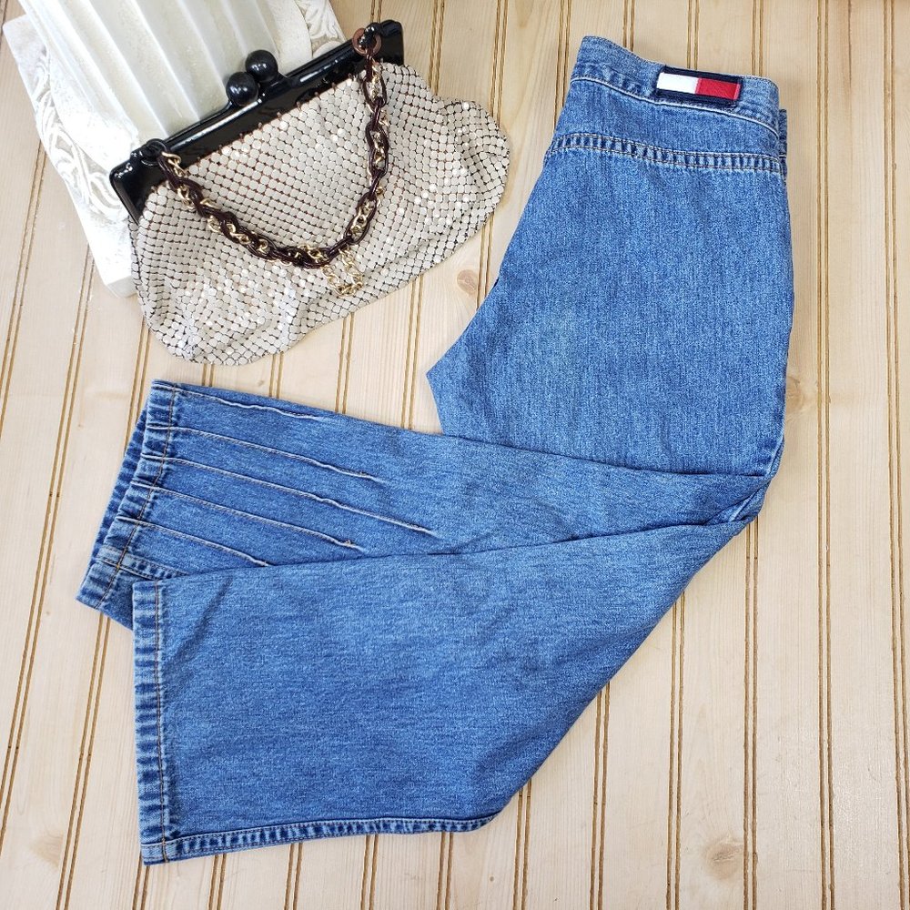 Vintage Y2K Tommy Hilfiger Juniors Size 3 Denim Capri Jeans Seamed Cuff Low Rise